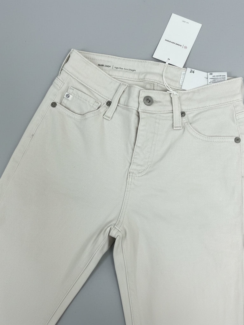 AG jeans ecru Mari crop high-rise slim straight, Size 24, NEW WITH TAGS!